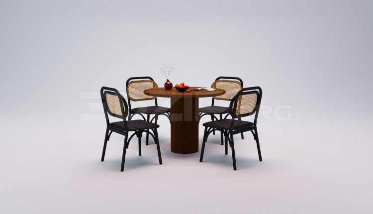 18002. Free 3ds Max Dining Table And Chair Model Download (2)