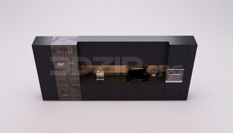 18007. Free 3ds Max Kitchen Model Download (1)