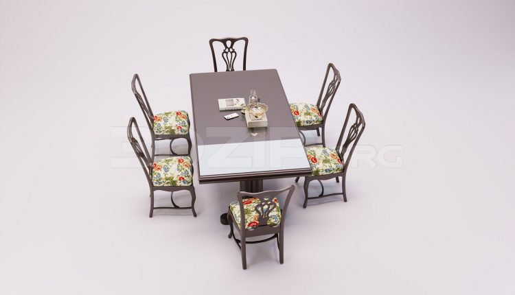 18035. Free 3ds Max Dining Table And Chair Model Download (2)