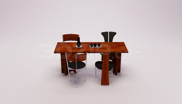 18042. Free 3ds Max Dining Table And Chair Model Download (2)