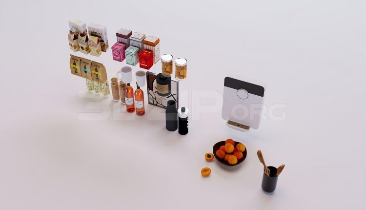 18044. Free 3ds Max Tableware Kitchen Model Download (1)