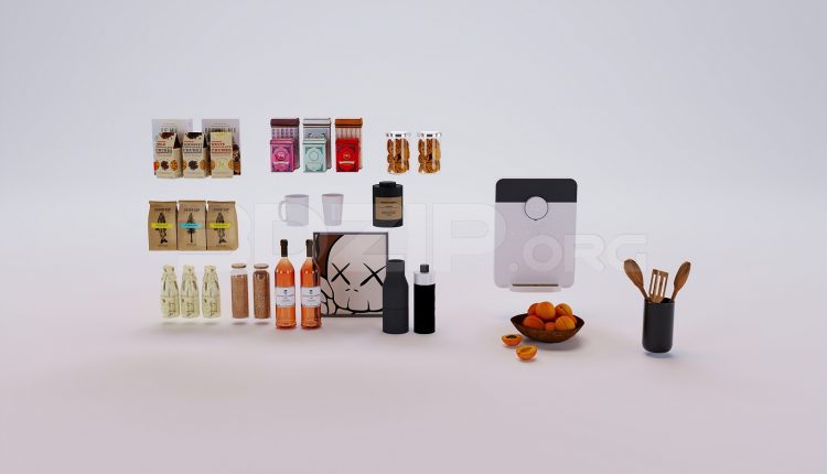 18044. Free 3ds Max Tableware Kitchen Model Download (2)