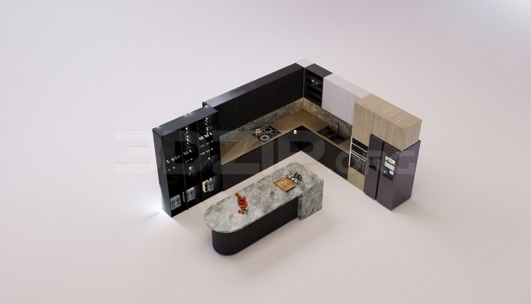 18045. Free 3ds Max Kitchen Model Download (1)