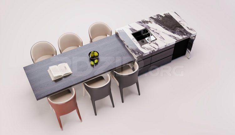 18057. Free 3ds Max Kitchen Island Model Download (1)
