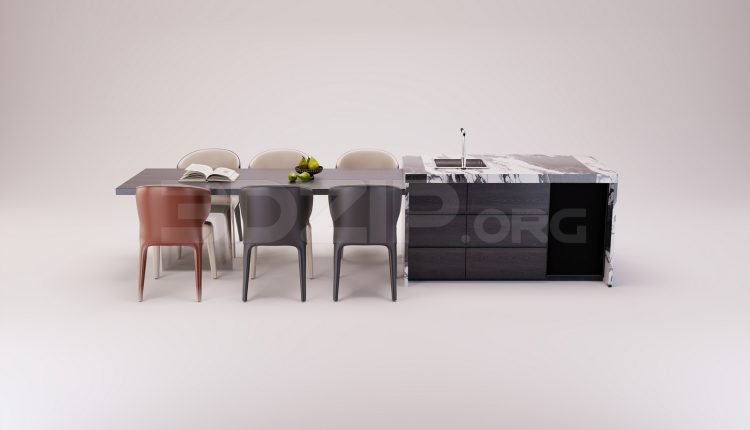 18057. Free 3ds Max Kitchen Island Model Download (2)
