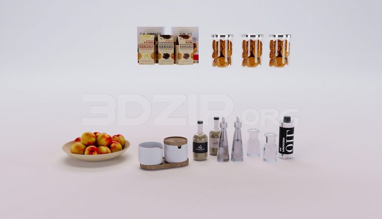 18061. Free 3ds Max Tableware Kitchen Model Download (1)