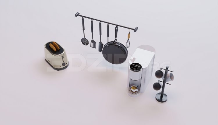 18073. Free 3ds Max Tableware Kitchen Model Download (2)