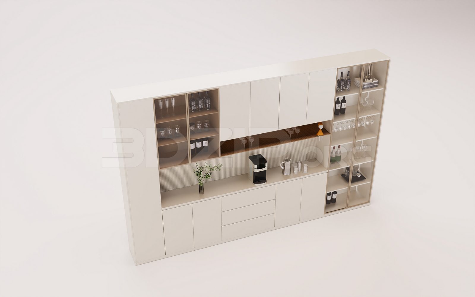 18109. Free 3ds Max Wine Cabinet Model Download (1)