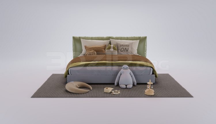 18121. Free 3ds Max Bed Model Download (2)