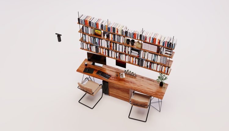 18125. Free 3ds Max Work Desk Model Download (1)