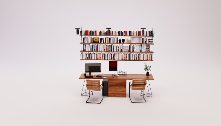 18125. Free 3ds Max Work Desk Model Download (2)