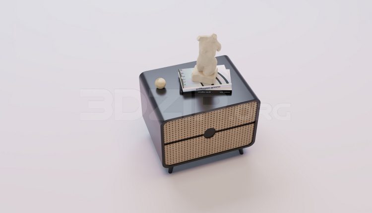 18127. Free 3ds Max Bedside Table Model Download (1)
