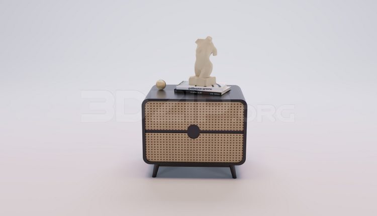 18127. Free 3ds Max Bedside Table Model Download (2)