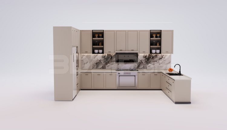 18129. Free 3ds Max Kitchen Model Download (1)