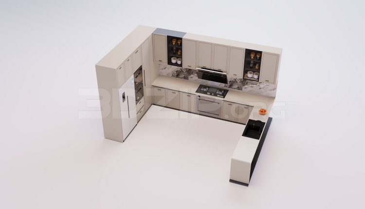18129. Free 3ds Max Kitchen Model Download (2)
