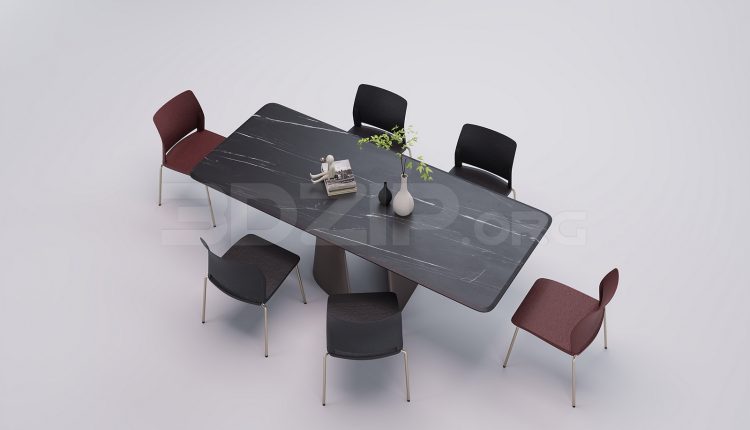 18136. Free 3ds Max Dining Table And Chair Model Download (2)