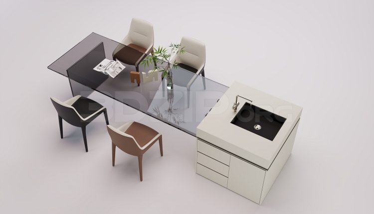 18151. Free 3ds Max Kitchen Island Model Download (1)