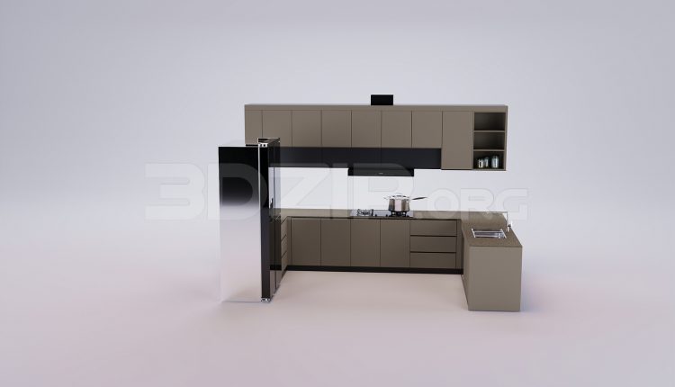 18153. Free 3ds Max Kitchen Model Download (1)