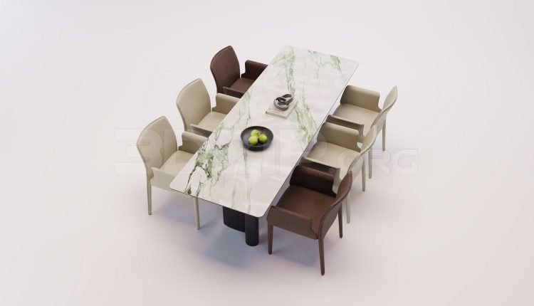 18160. Free 3ds Max Dining Table And Chair Model Download (1)