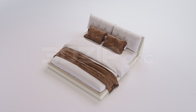 18165. Free 3ds Max Bed Model Download (2)