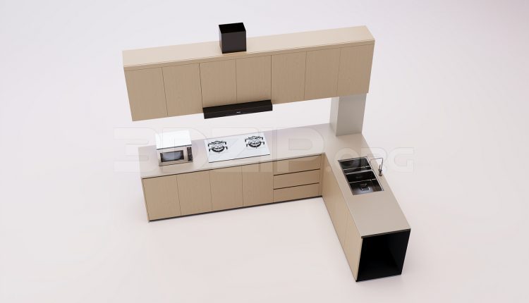 18179. Free 3ds Max Kitchen Model Download (1)