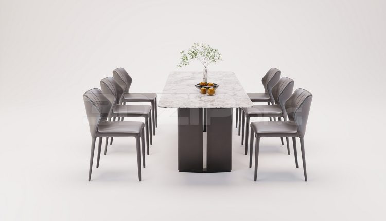 18182. Free 3ds Max Dining Table And Chair Model Download (2)