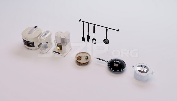 18183. Free 3ds Max Tableware Kitchen Model Download (1)