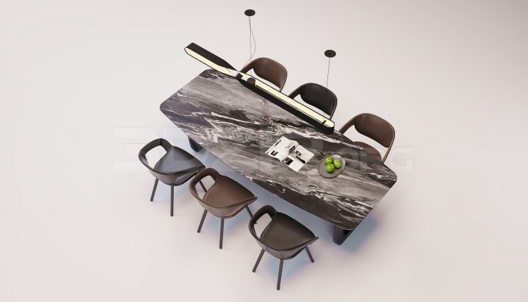 18194. Free 3ds Max Dining Table And Chair Model Download (1)
