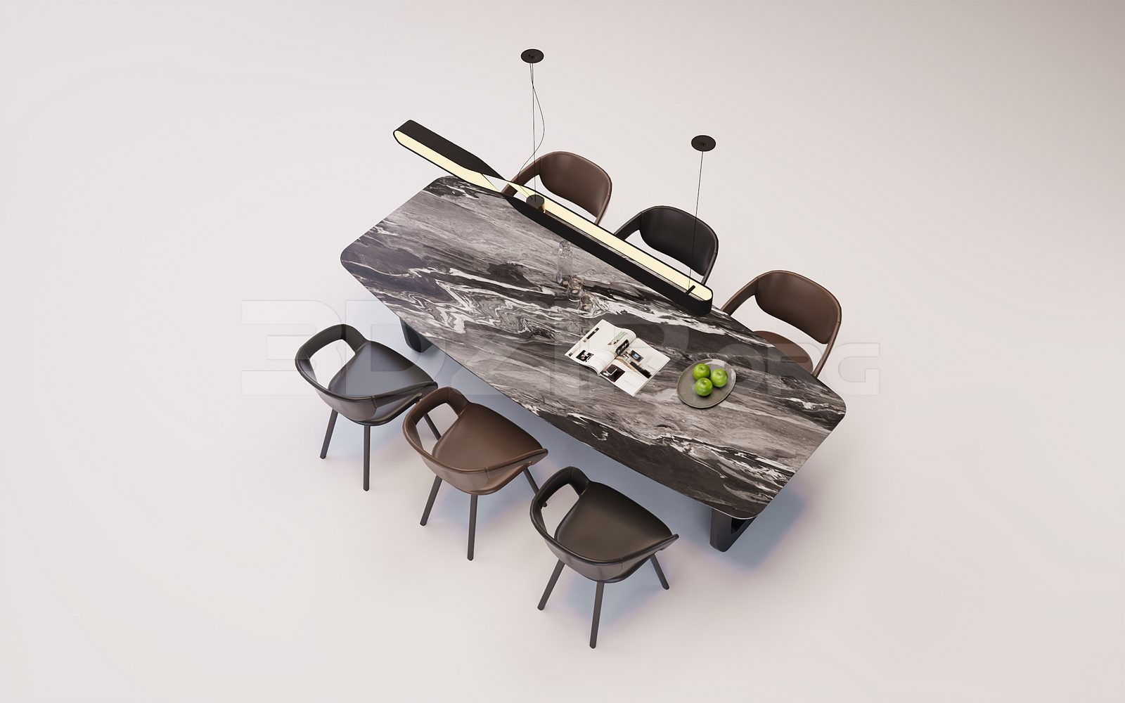 18194. Free 3ds Max Dining Table And Chair Model Download (1)