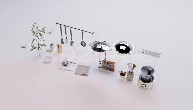 18195. Free 3ds Max Tableware Kitchen Model Download (2)
