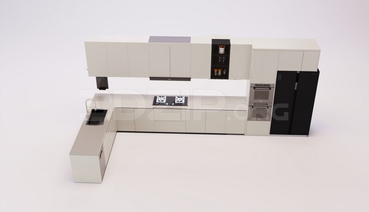 18196. Free 3ds Max Kitchen Model Download (2)