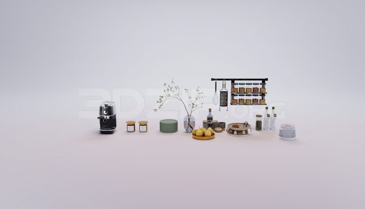 18207. Free 3ds Max Tableware Kitchen Model Download (2)