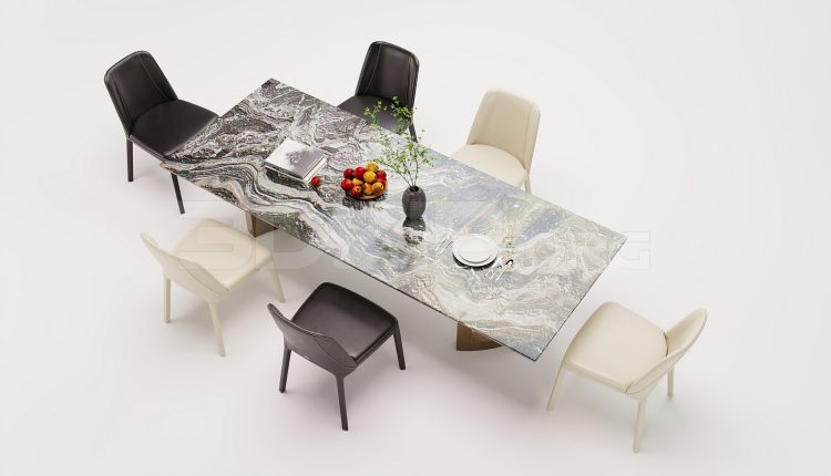 18220. Free 3ds Max Dining Table And Chair Model Download (1)