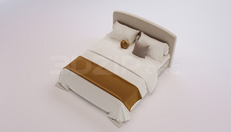 18246. Free 3Ds Max Bed Model Download (1)