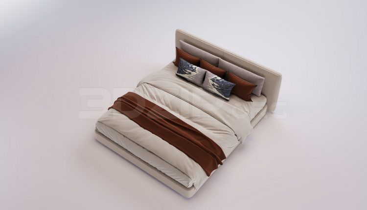 18262. Free 3Ds Max Bed Model Download (1)