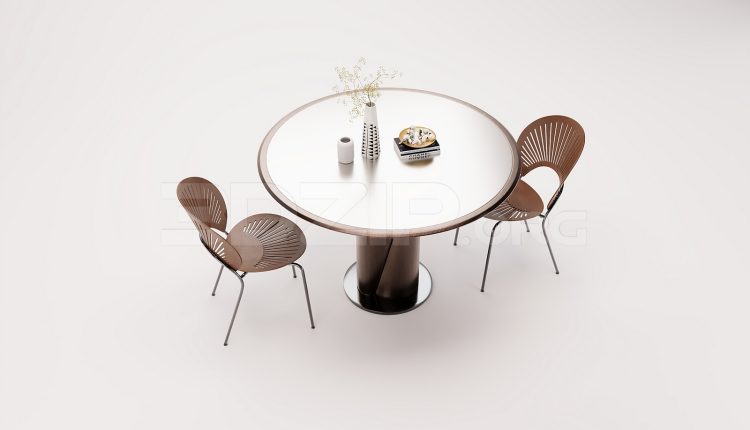 18266. Free 3Ds Max Dining Table And Chair Model Download (2)