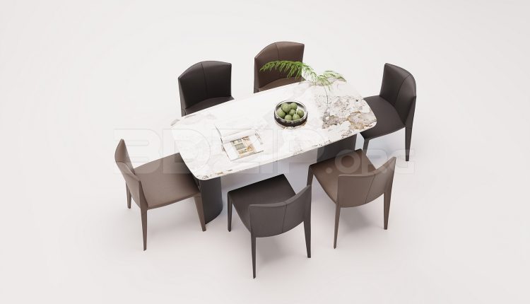 18267. Free 3Ds Max Dining Table And Chair Model Download (2)