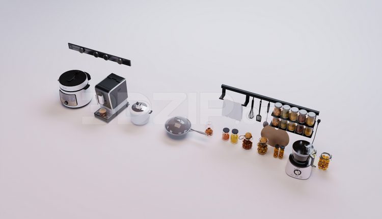 18272. Free 3Ds Max Tableware Kitchen Model Download (2)
