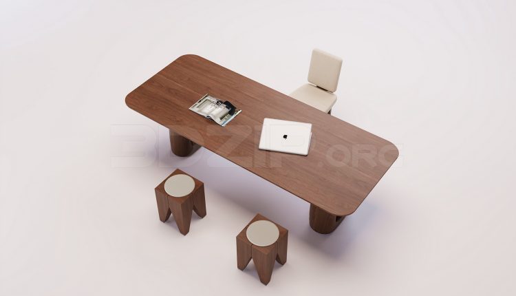 20146. Free 3Ds Max Work Desk Model Download (2)