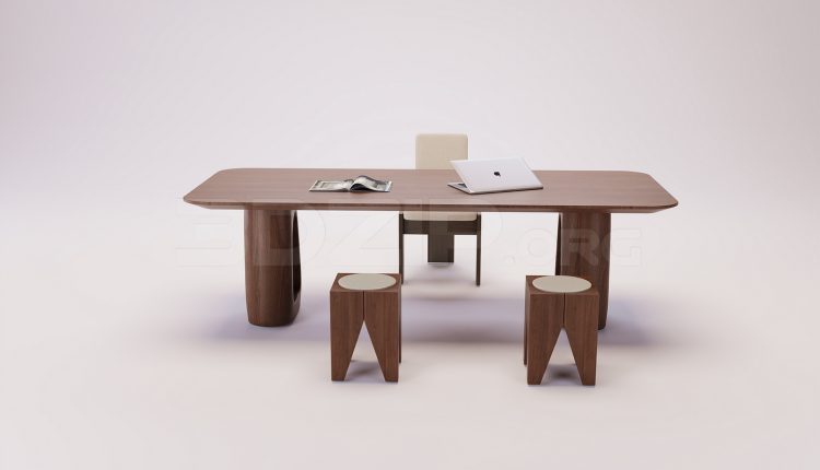20146. Free 3Ds Max Work Desk Model Download (1)