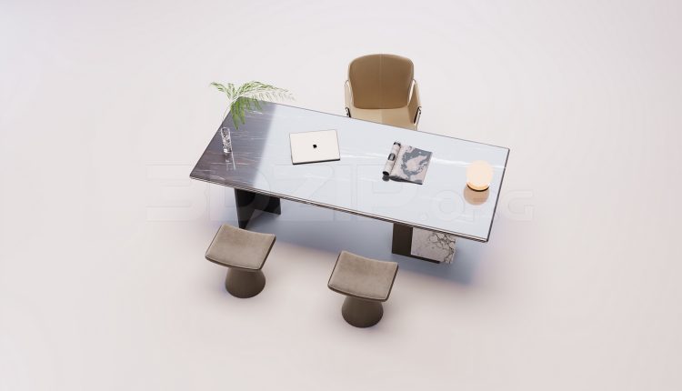 20147. Free 3Ds Max Work Desk Model Download (2)