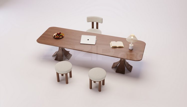 20148. Free 3Ds Max Work Desk Model Download (2)
