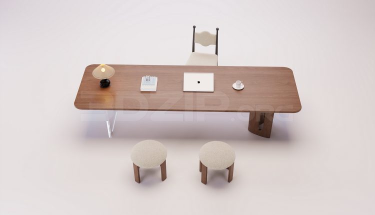 20149. Free 3Ds Max Work Desk Model Download (1)