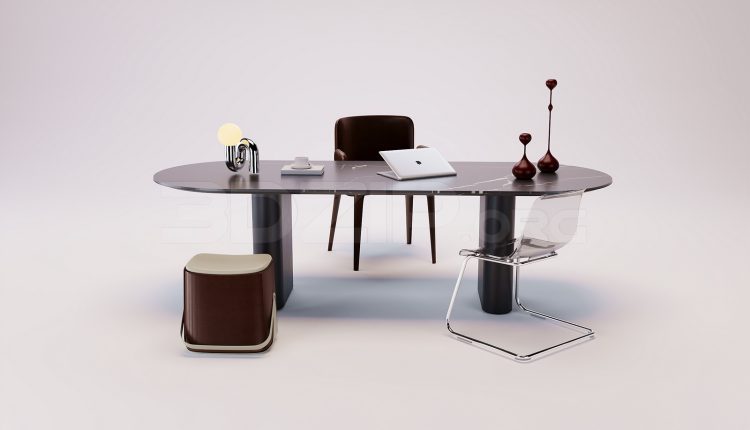 20153. 3Ds Max Work Desk Model Free Download (2)