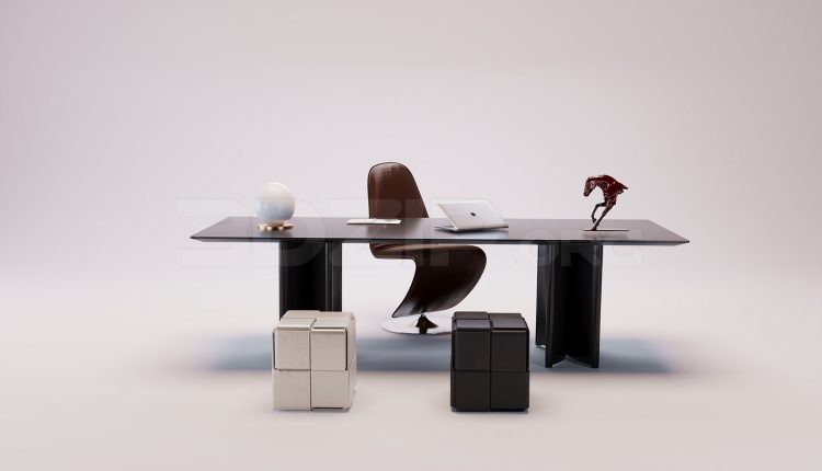 20155. 3Ds Max Work Desk Model Free Download (1)
