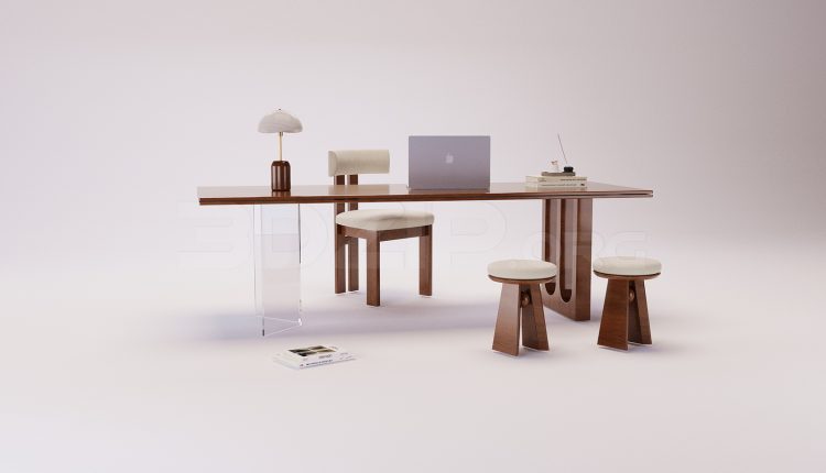 20166. Download Free 3Ds Max Work Desk Model (1)