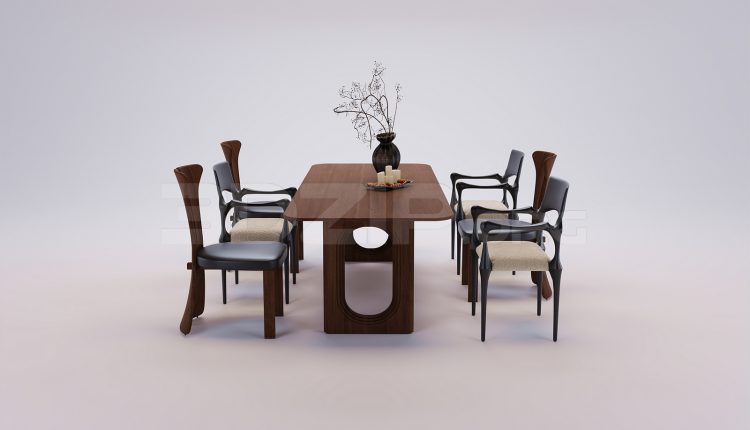 18300. Dining Table and Chair 3Ds Max Model Free Download (1)