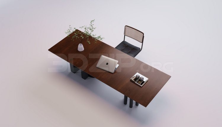18313. Free 3ds Max Work Desk 3d Model Download For Interior Design (2)