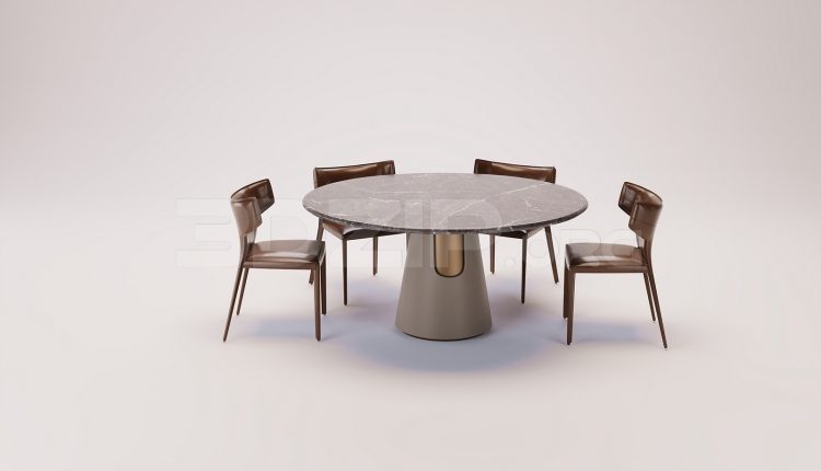 18322. Download Free Dining Table & Chair 3Ds Max Model for Interior Design (1)