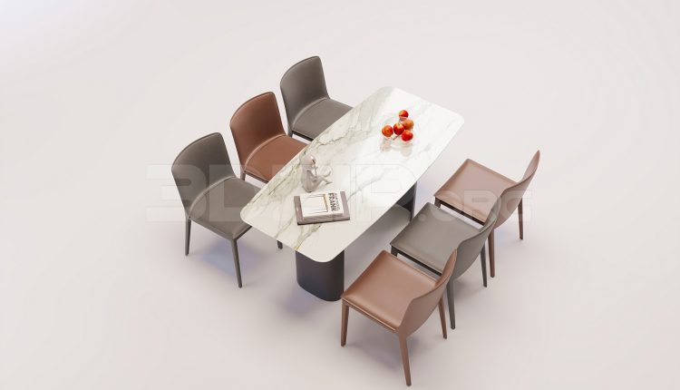 18323. Download Free Dining Table & Chair 3Ds Max Model for Interior Design (2)